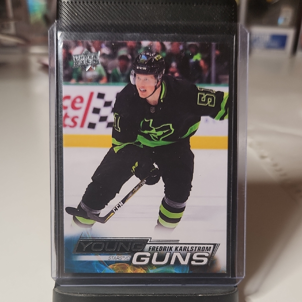 2022 Upper Deck Young Guns - Fredrik Karlstrom with Green and Black Jersey